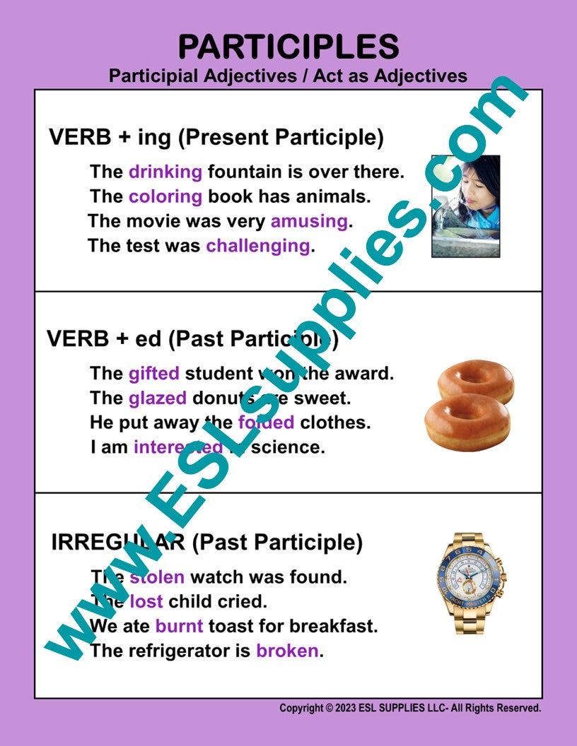 Teaching Participles - Participial Adjectives
