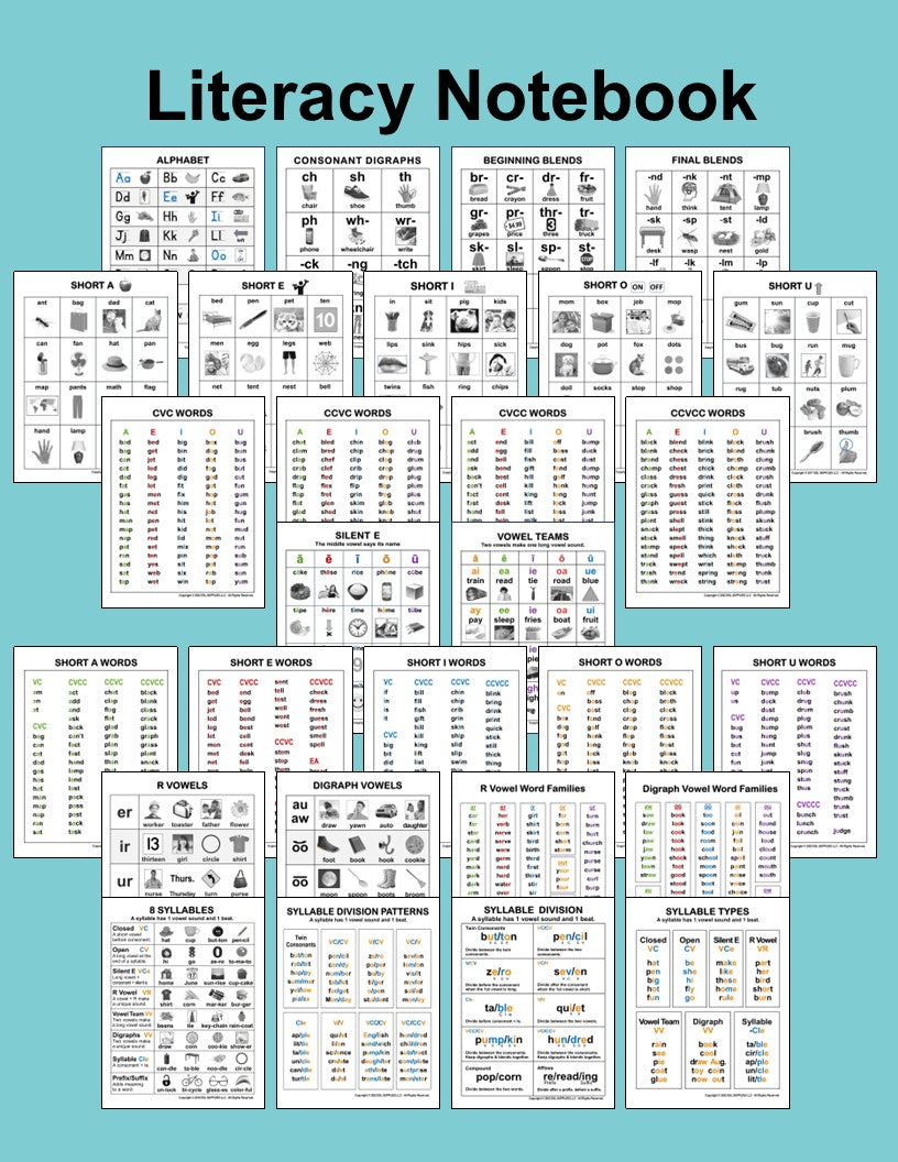 Literacy Notebook ESL Classroom Anchor Chart Poster
