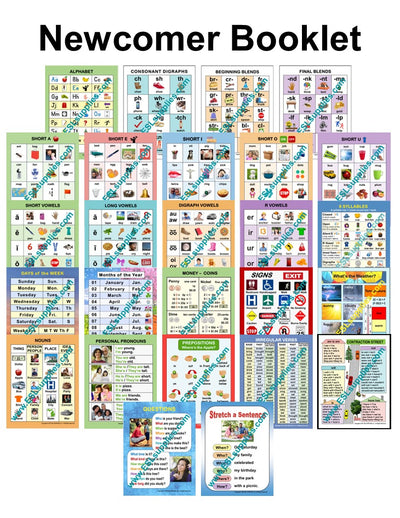 Newcomer Booklets ESL ELD English Language Classroom Poster Chart