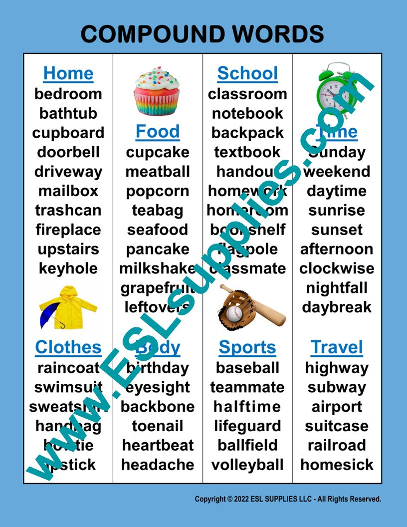 Compound Words List 1000 Examples Of Compound Words With Meaning
