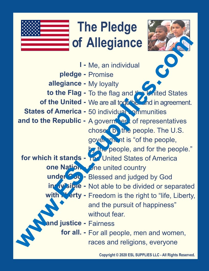 Pledge of Allegiance Citizenship Poster