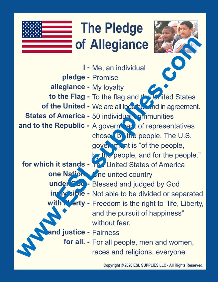 Pledge of Allegiance Citizenship Poster