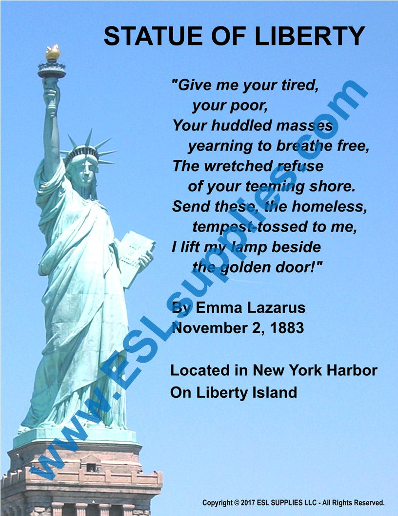 Statue Of Liberty Book Words