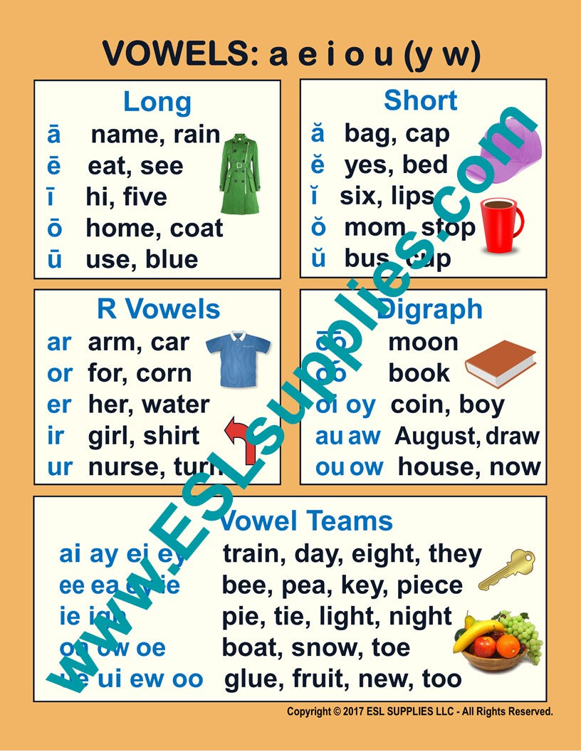 Vowels ESL ELD English Phonics Education Classroom Poster – ESL Supplies LLC vowels-esl-eld-english-phonics-education-classroom-poster-esl-supplies-llc